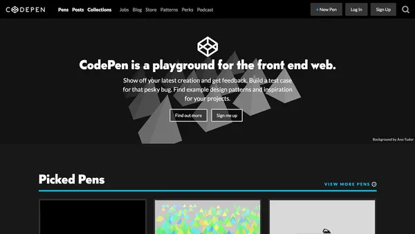 Codepen screenshot.