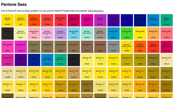 Pantone Sass screenshot.