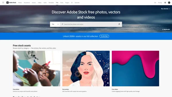 Adobe Stock FREE website screenshot.